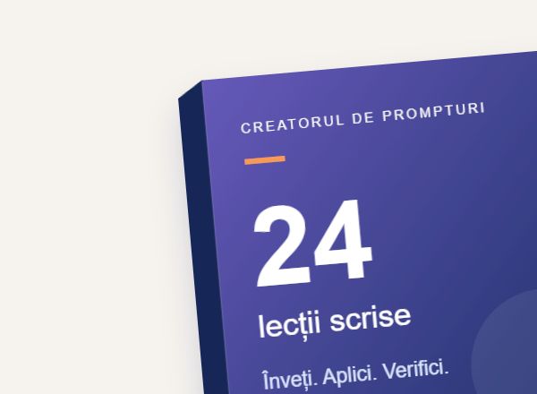 Prezentare vizuală a celor 24 de lecții scrise